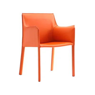 Manhattan Comfort Paris Coral Saddle Leather Armchair In Orange