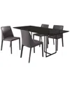Manhattan Comfort Paris Dining Chair In Grey-set Of 2