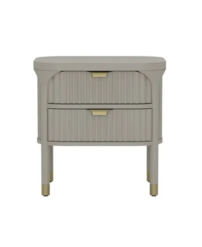 Manhattan Comfort Park 24" Rubberwood 2-drawer Nightstand In Gold