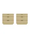 Manhattan Comfort Set Of 2 Payton Modern Nightstands With 6 Drawers In Neutral