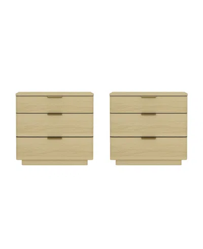 Manhattan Comfort Payton 3-drawer Wood Nightstand, Set Of 2