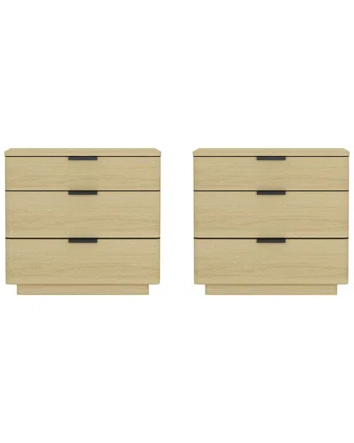 Manhattan Comfort Payton Modern Nightstand With 3 Drawers
