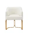 Manhattan Comfort Raya 25.20" Wide Leatherette Upholstered Dining Armchair In Cream