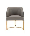 Manhattan Comfort Raya 25.20" Wide Leatherette Upholstered Dining Armchair In Taupe