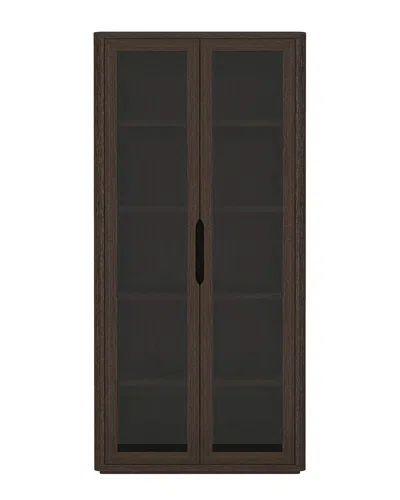 Manhattan Comfort Rivington Modern 38in Bookcase Cabinet (5-shelf) In Brown