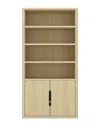 Manhattan Comfort Rivington Modern 40in Bookcase Cabinet (4-shelf) In Neutral