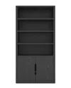 Manhattan Comfort Rivington Modern 40in Bookcase Cabinet (4-shelf) In Black