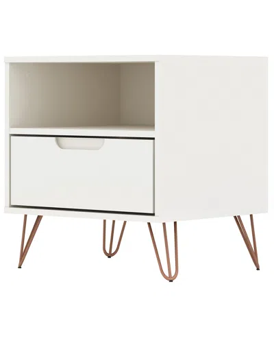 Manhattan Comfort Rockefeller 1.0 Nightstand In White