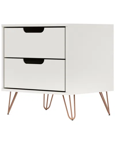 Manhattan Comfort Rockefeller 2.0 Nightstand In White