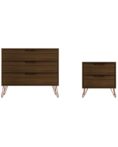Manhattan Comfort Rockefeller Dresser & Nightstand Set
