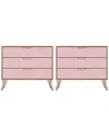 Manhattan Comfort Rockefeller Dresser Set Of 2 In Natural