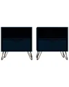 Manhattan Comfort Rockefeller Nightstand 2.0 Set Of 2 In Brown