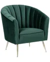 Manhattan Comfort Rosemont Accent Chair In Green And Gold