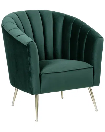 Manhattan Comfort Rosemont Accent Chair In Green And Gold