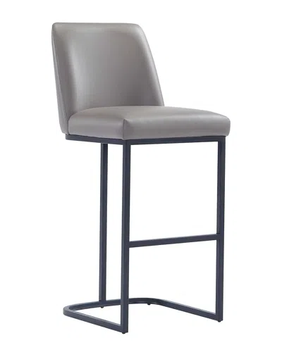 Manhattan Comfort Serena Modern Leatherette Upholstered Barstool In Grey