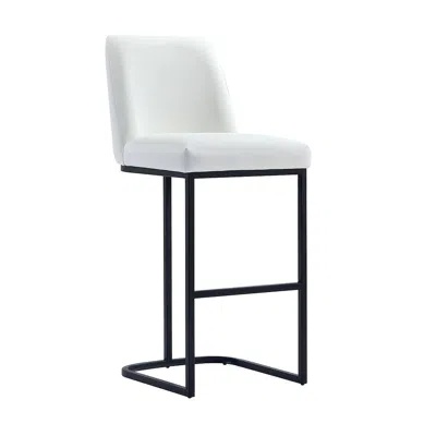 Manhattan Comfort Serena Modern Leatherette Upholstered Barstool In White