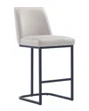 Manhattan Comfort Serena Modern Leatherette Upholstered Counter Stool In Grey