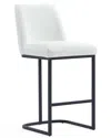 Manhattan Comfort Serena Modern Leatherette Upholstered Counter Stool In White