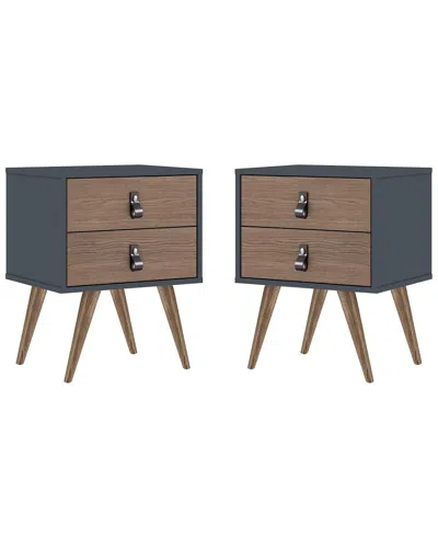 Manhattan Comfort Set Of 2 Amber Nightstands