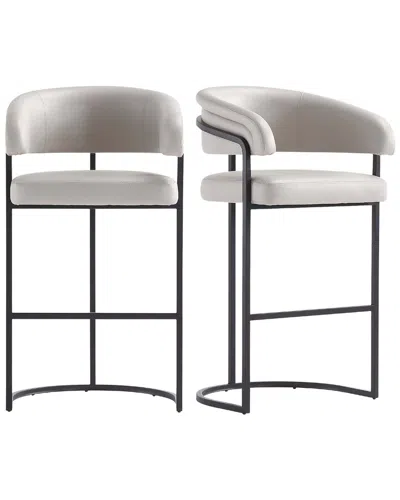 Manhattan Comfort Set Of 2 Augusta Barstools In Gray