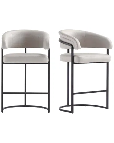 Manhattan Comfort Set Of 2 Augusta Counter Stools In Gray