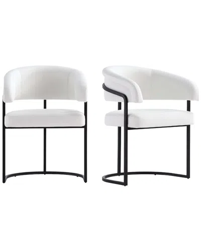 Manhattan Comfort Set Of 2 Augusta Dining Chairs In White