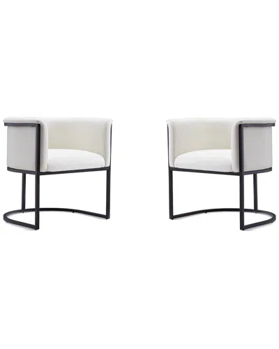 Manhattan Comfort Set Of 2 Bali Dining Chairs In White