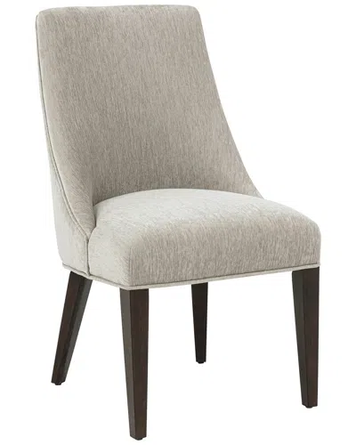 Manhattan Comfort Set Of 2 Beever Chenille Dining Chairs With Rubberwood Legs In Neutral
