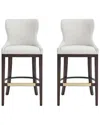 Manhattan Comfort Set Of 2 Blair Leatherette Barstools With Beech Wood Legs
