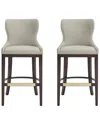 Manhattan Comfort Set Of 2 Blair Leatherette Barstools With Beech Wood Legs