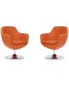 Manhattan Comfort Set Of 2 Caisson Swivel Accent Chairs