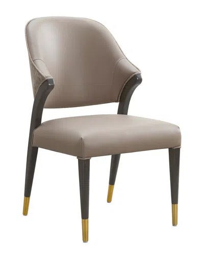 Manhattan Comfort Set Of 2 Collette Wood Upholstered Side Chairs In Brown