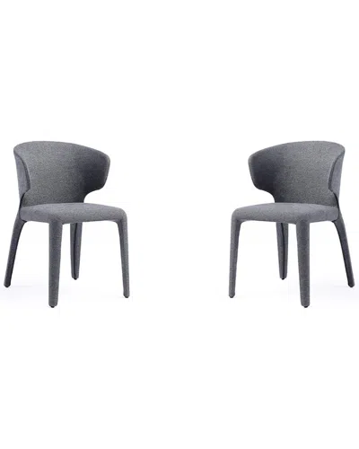 Manhattan Comfort Set Of 2 Conrad Woven Tweed Dining Chairs