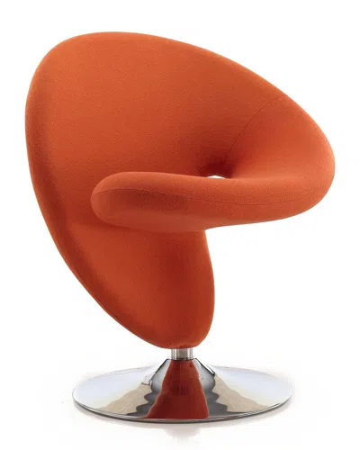 Manhattan Comfort Set Of 2 Curl Swivel Accent Chairs In Orange
