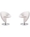 Manhattan Comfort Set Of 2 Curl Swivel Accent Chairs
