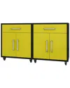 Manhattan Comfort Set Of 2 Eiffel Mobile Garage Cabinets