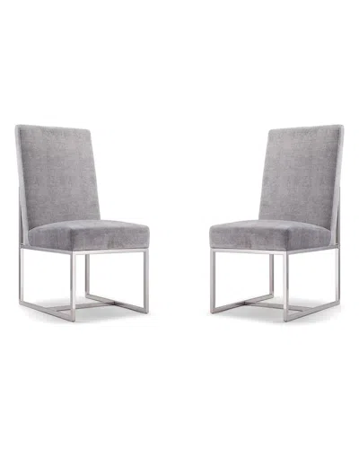 Manhattan Comfort Set Of 2 Element Dining Chairs In Gray