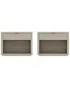 Manhattan Comfort Set Of 2 Evelyn Modern Nightstands 2.0 With 2 Full Extension  Drawers