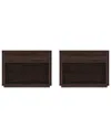 Manhattan Comfort Set Of 2 Evelyn Modern Nightstands 2.0 With 2 Full Extension  Drawers