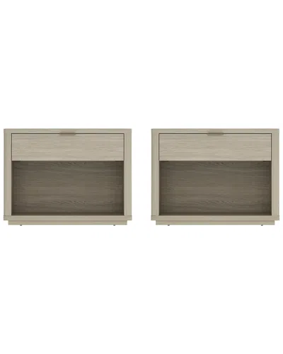 MANHATTAN COMFORT MANHATTAN COMFORT SET OF 2 EVELYN MODERN NIGHTSTANDS 2.0 WITH 2 FULL EXTENSION  DRAWERS