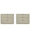 Manhattan Comfort Set Of 2 Evelyn Modern Nightstands 4.0 With 6 Full Extension  Drawers