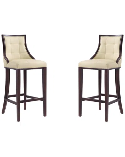 Manhattan Comfort Set Of 2 Fifth Avenue Bar Stools In Neutral