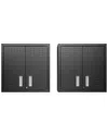 Manhattan Comfort Set Of 2 Fortress Floating Garage Cabinet In Grey