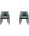Manhattan Comfort Gansevoort Faux Leather Dining Armchair In Pewter