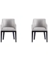 Manhattan Comfort Gansevoort Faux Leather Dining Armchair In Light G