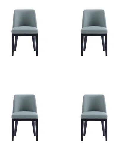 Manhattan Comfort Gansevoort Faux Leather Dining Chair In Pewter - S