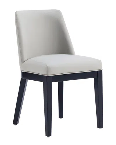 Manhattan Comfort Gansevoort Faux Leather Dining Chair In Stone Grey