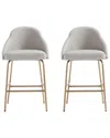 Manhattan Comfort Set Of 2 Gracie Modern Leatherette Barstools With Steel Legs