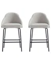 Manhattan Comfort Set Of 2 Gracie Modern Leatherette Barstools With Steel Legs
