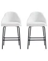 Manhattan Comfort Set Of 2 Gracie Modern Leatherette Barstools With Steel Legs
